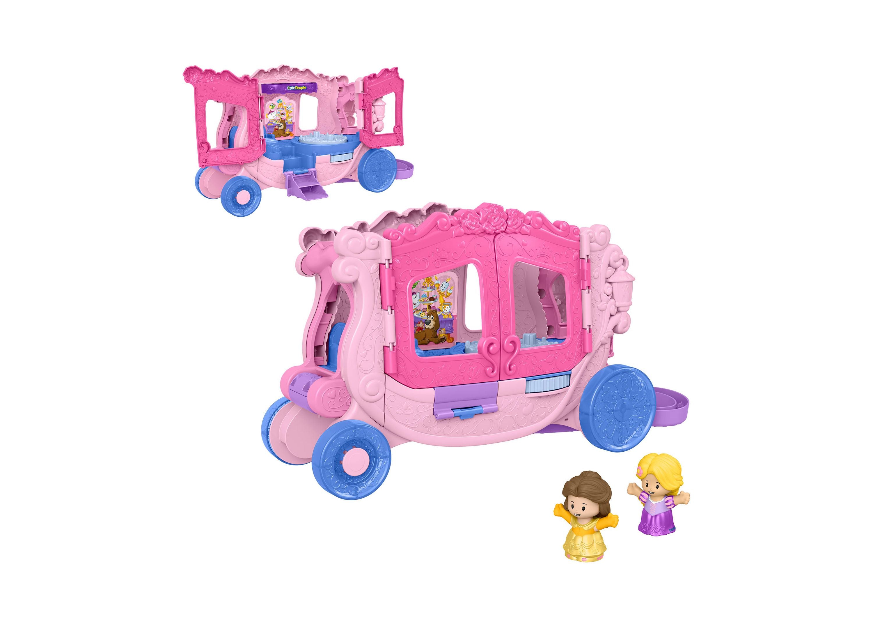 Fisher-Price Little People Disney Princess Musical Carriage with Belle and Rapunzel Figures