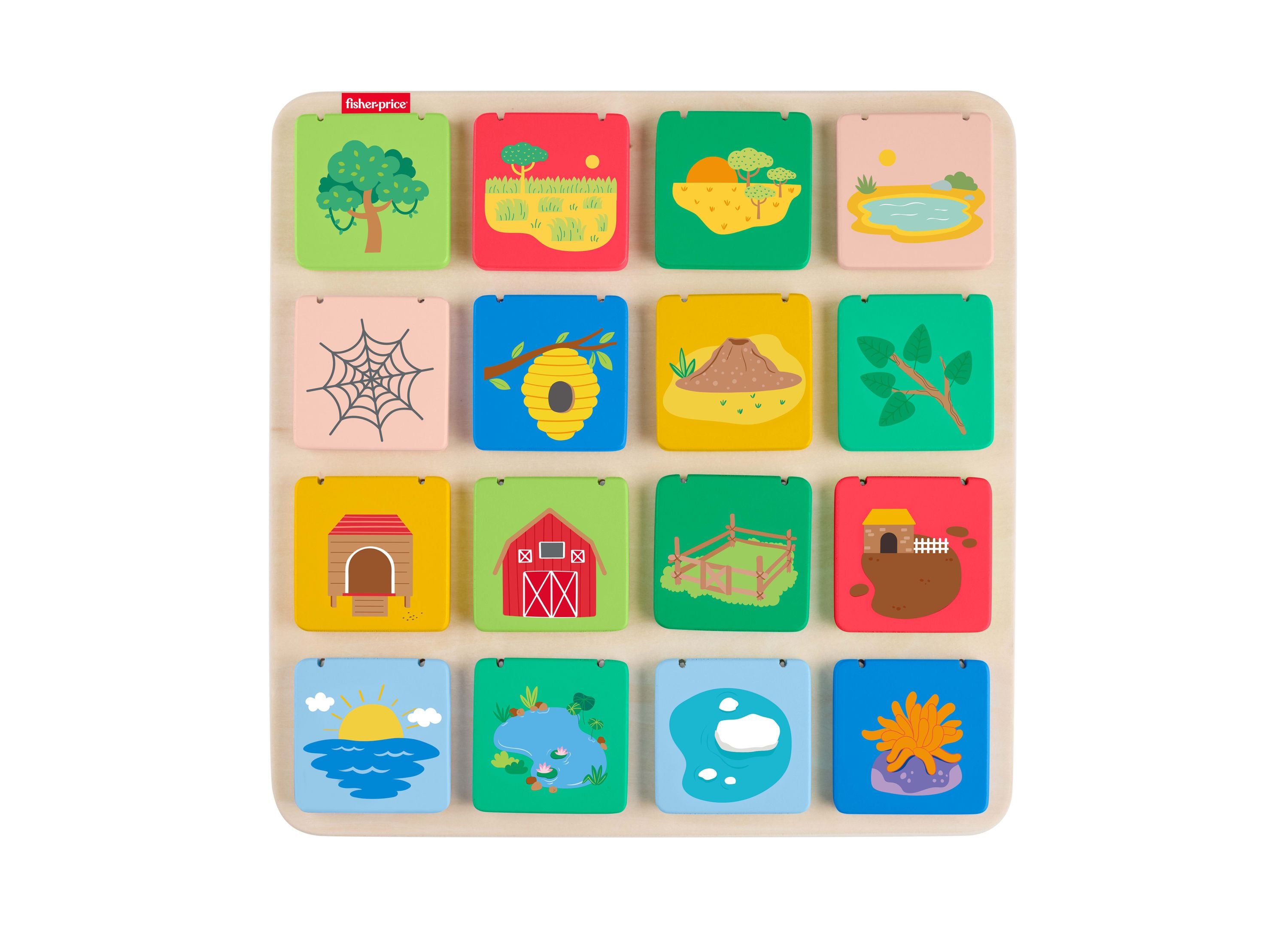 Fisher Price Wooden Flip and Reveal Busy Activity Board - Image 4