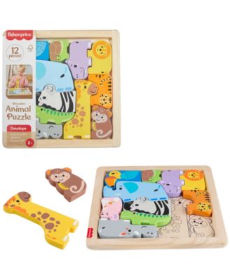Fisher Price 13 pc Wooden Animal Shape-Sorting Puzzle - Image 5