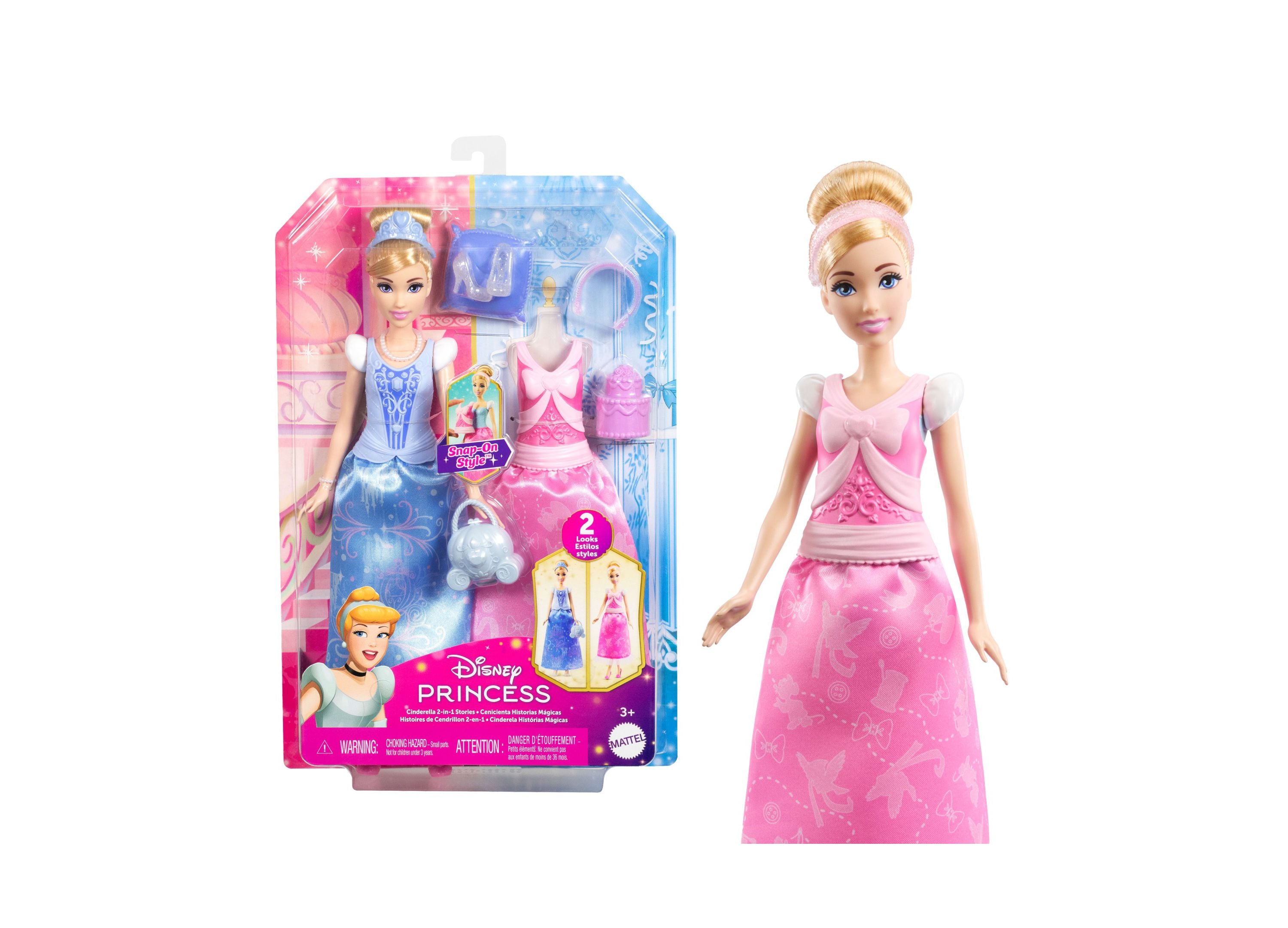 Disney Princess 11.5 inch Cinderella Fashion Doll - 2-in-1 Outfits - Image 3