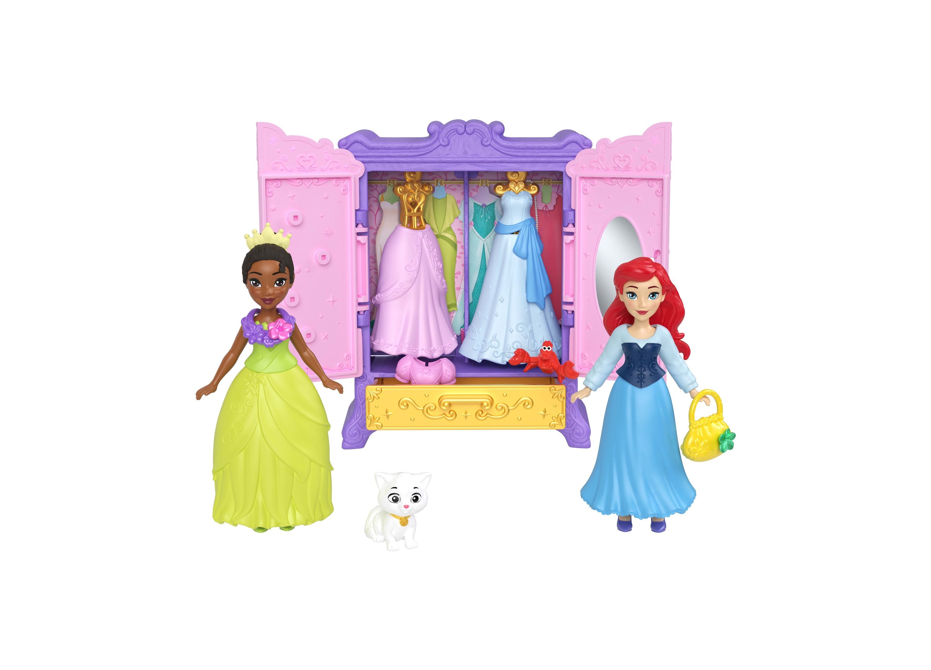 Disney Princess Royal Wardrobe Set - Ariel and Tiana Dolls