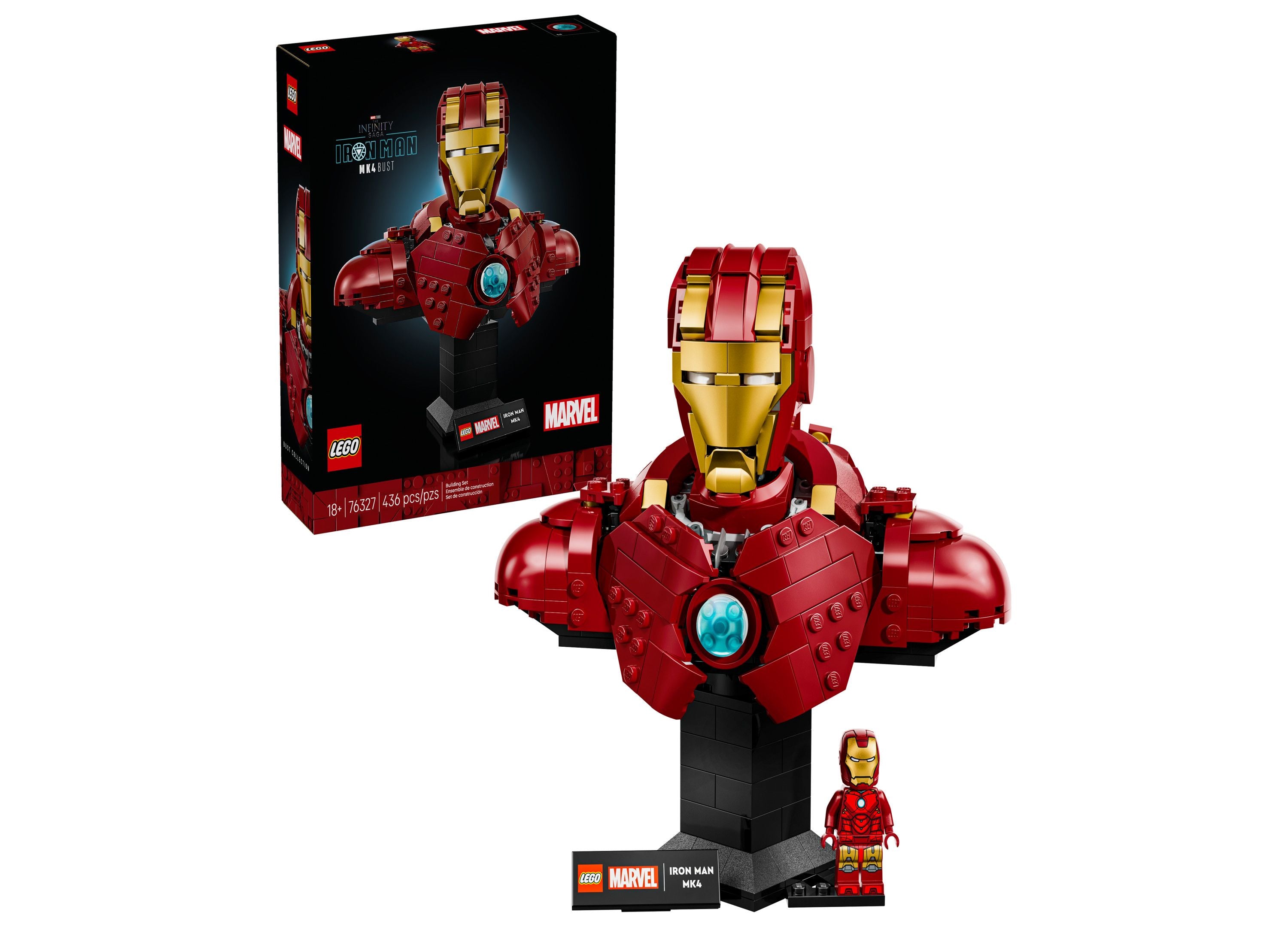 LEGO Marvel Iron Man MK4 Armor Bust Display Set - 436 Pieces