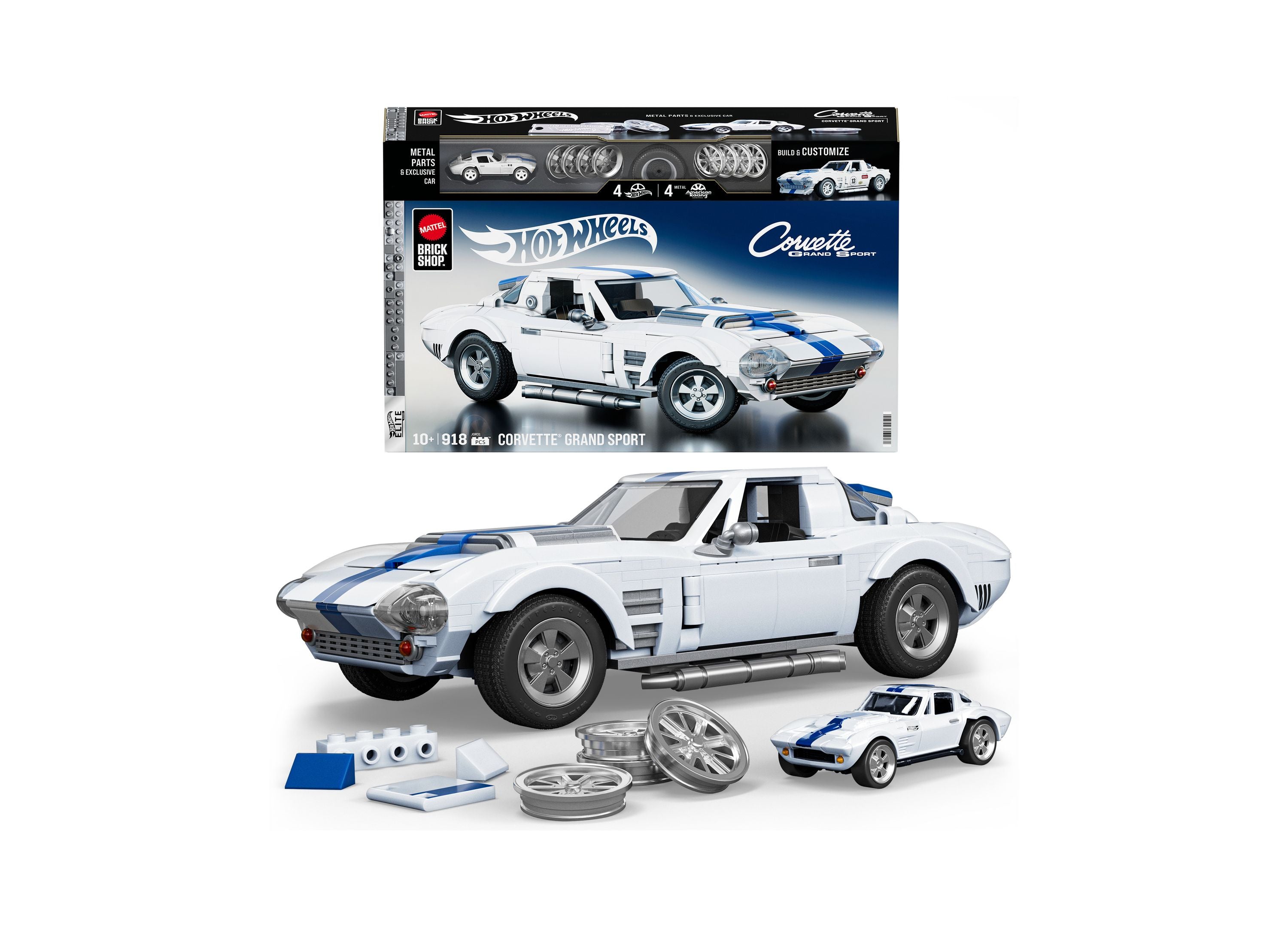 Mega Bloks Hot Wheels Corvette Grand Sport Collector Building Set - 1060 Pieces