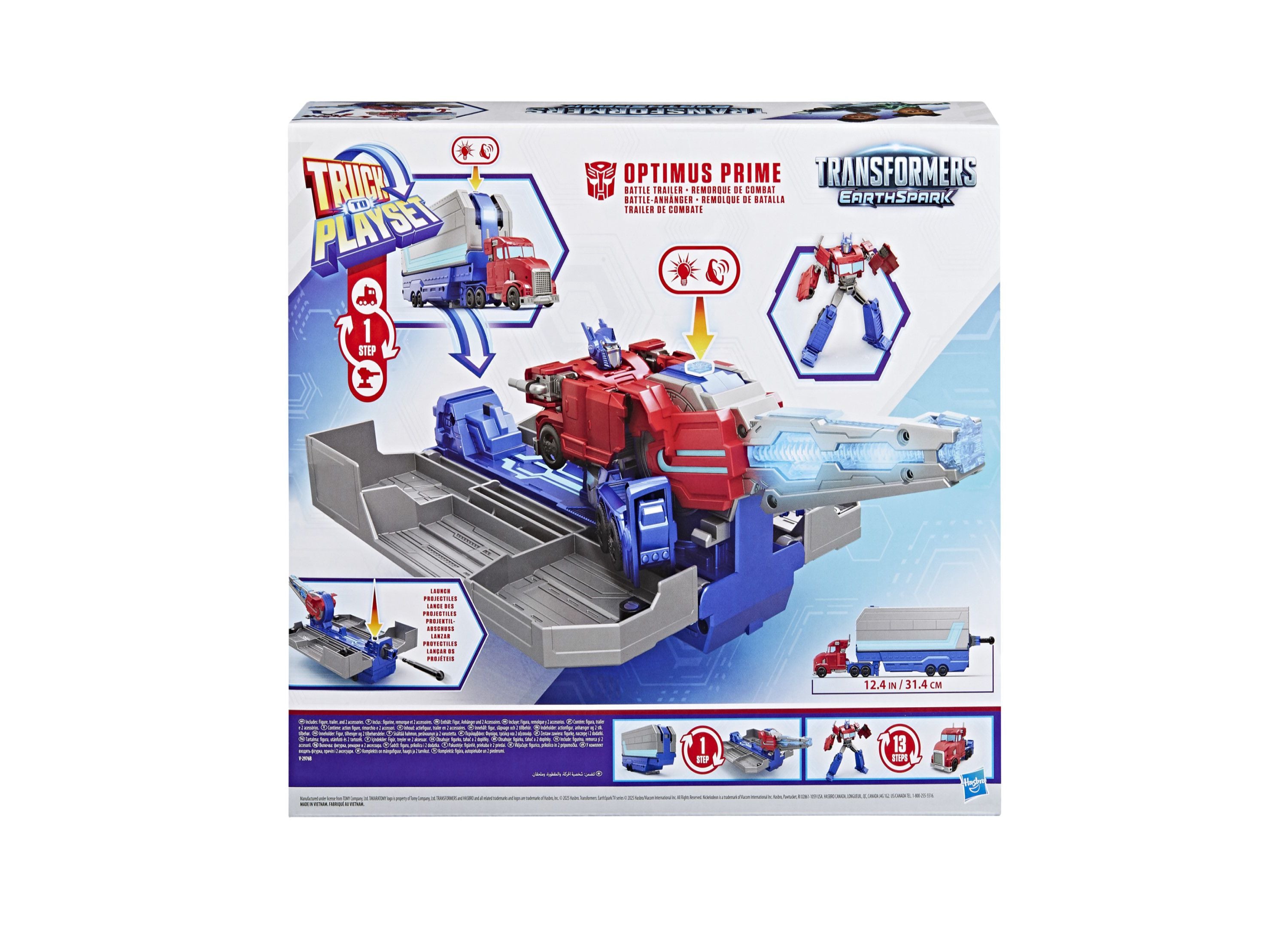 Alternative view of Transformers EarthSpark Optimus Prime Battle Trailer - Interactive Playset