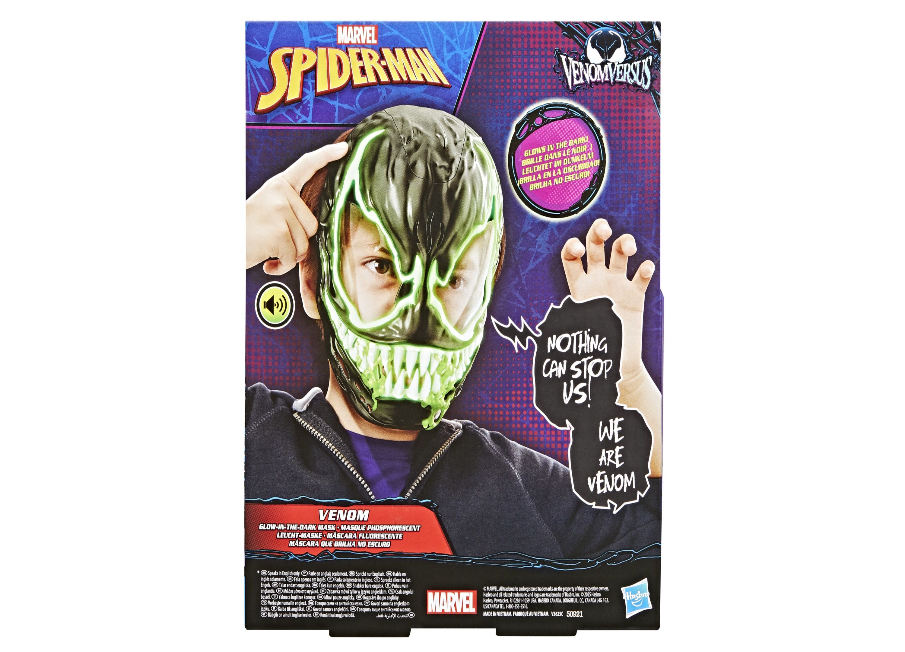 Alternative view of Spider-Man Marvel Venom Versus Mask - Glow-in-the-Dark Features