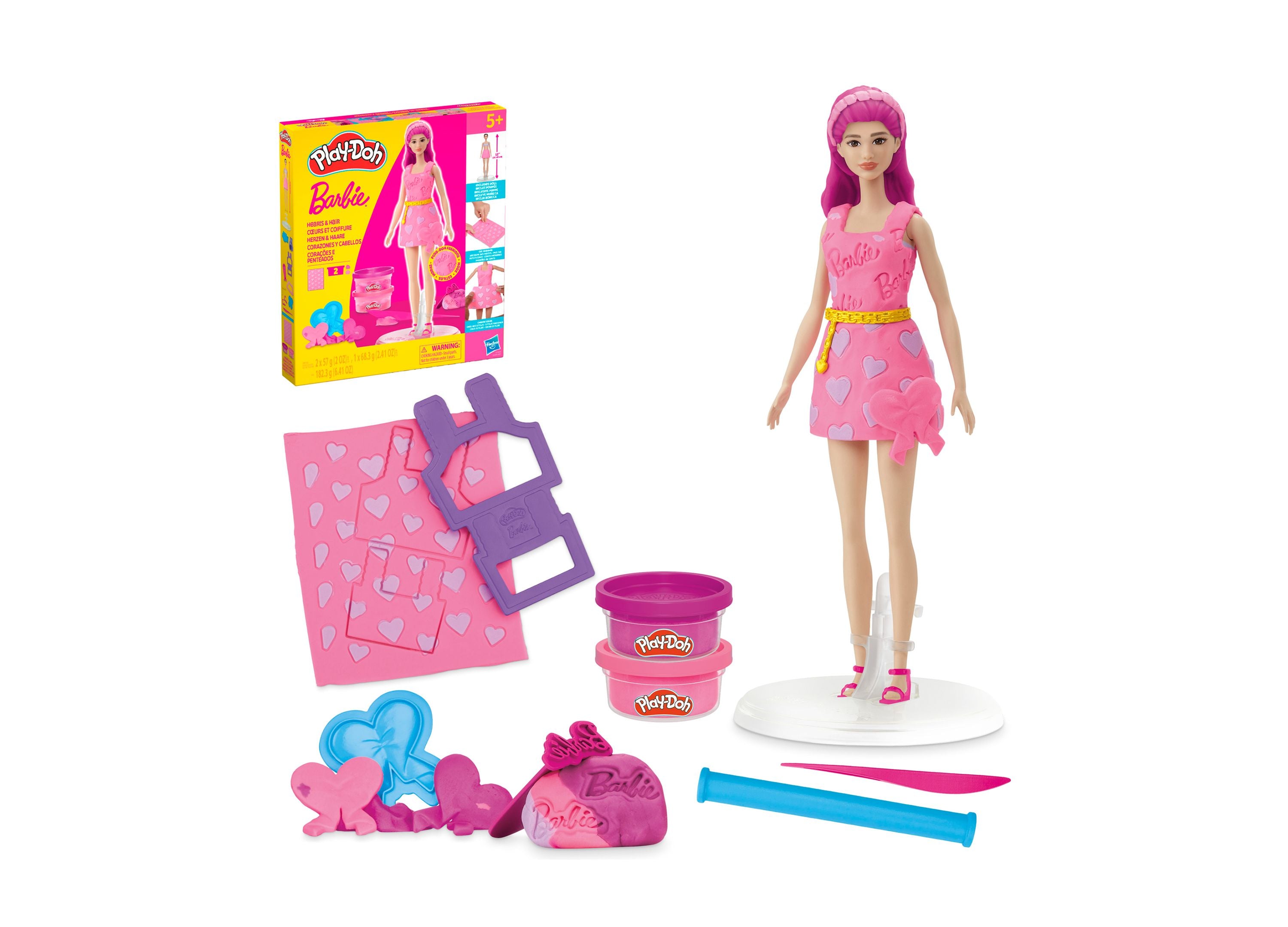 Play-Doh Barbie Hearts and Hair Set - Styling and Fashion Creation Kit