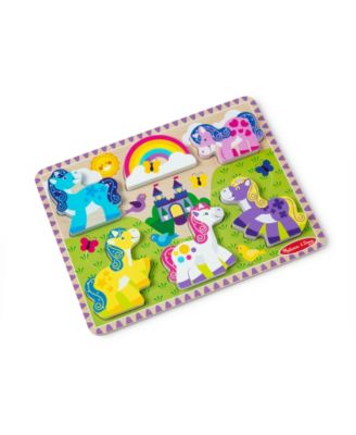 Melissa & Doug Unicorn 6pc Wooden Chunky Puzzle - Image 5
