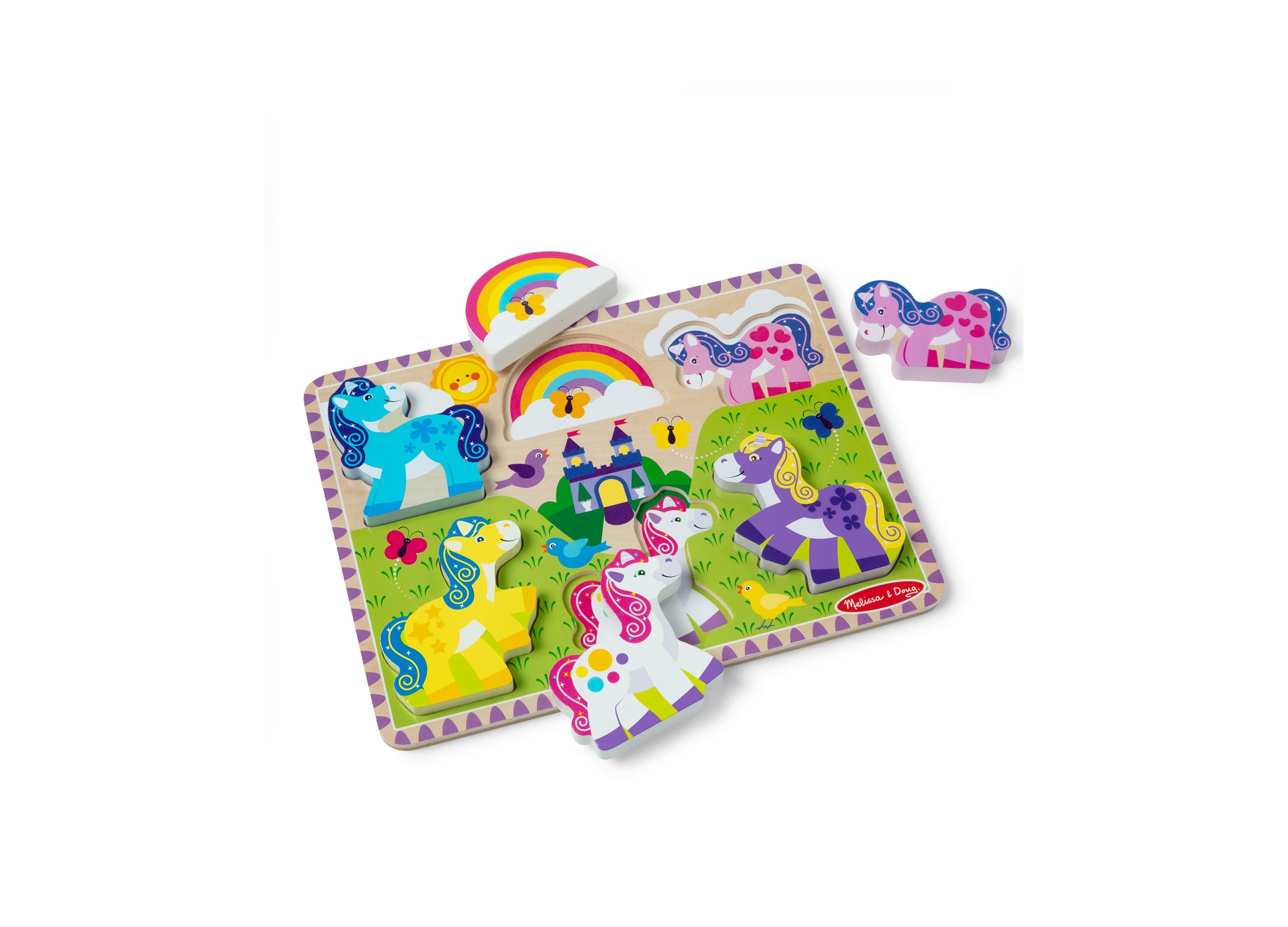 Melissa & Doug Unicorn 6pc Wooden Chunky Puzzle