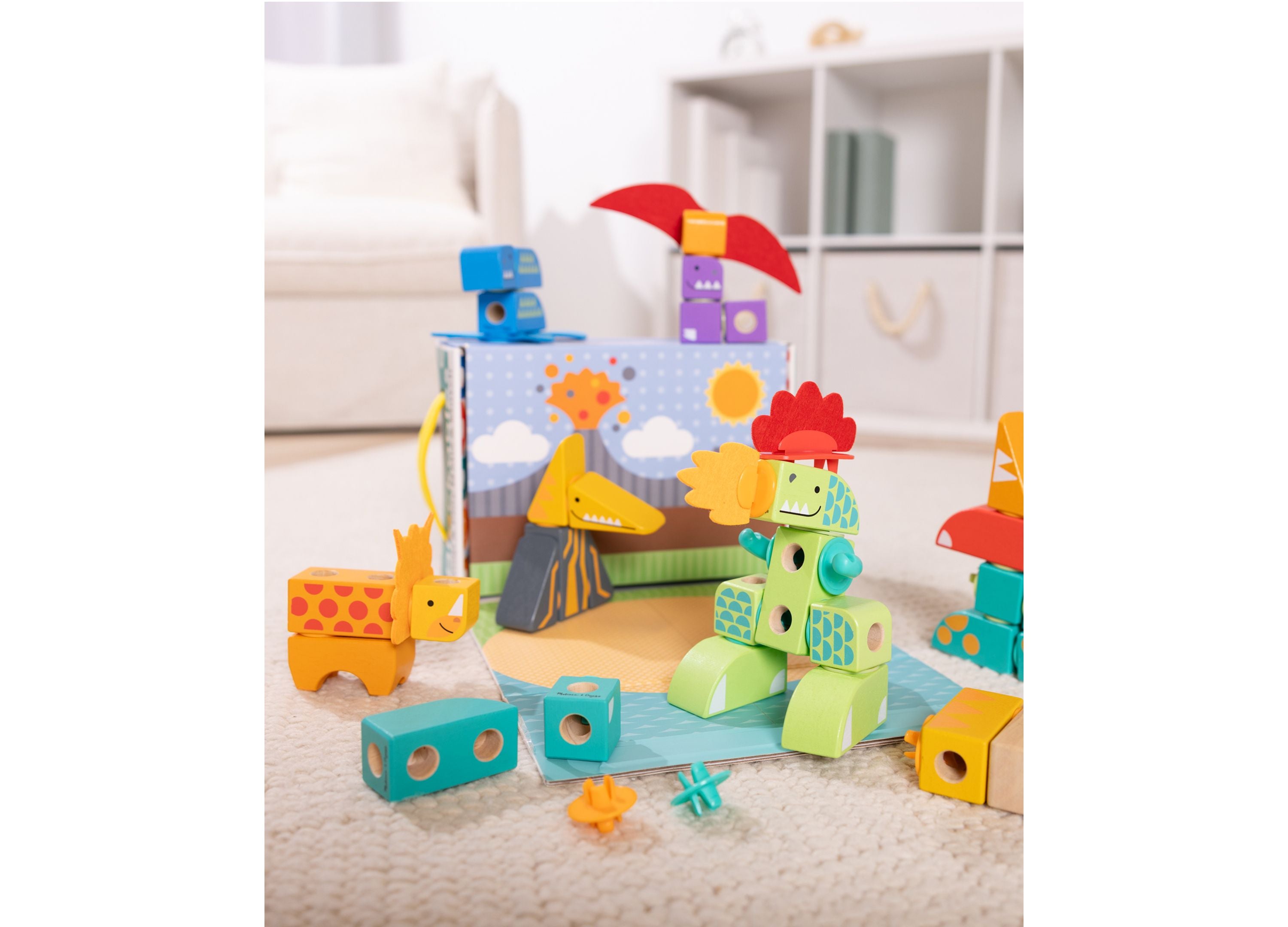 Melissa & Doug Dinosaur Blockables Play Set - 69 Pieces - Image 9