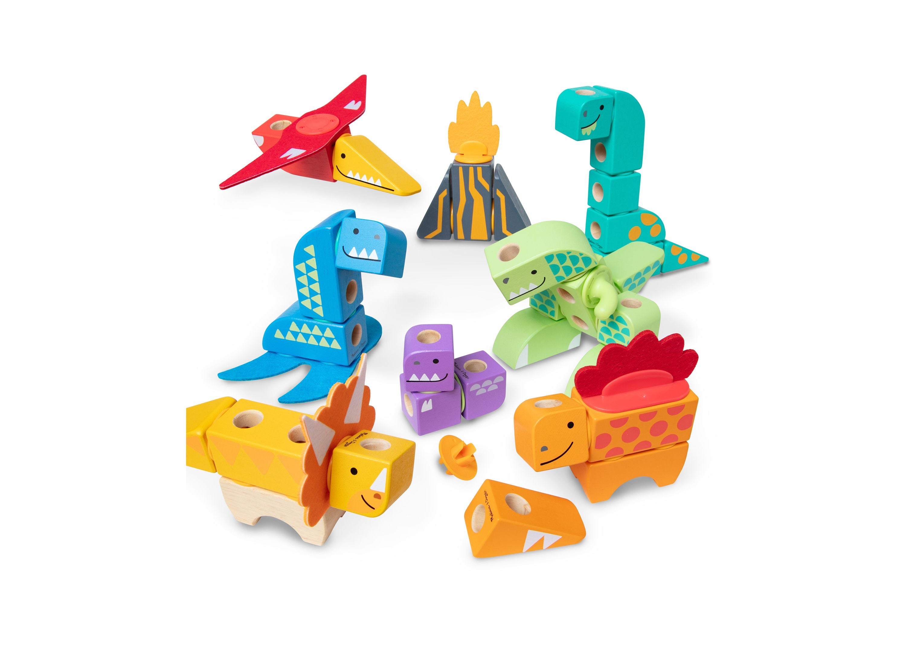 Melissa & Doug Dinosaur Blockables Play Set - 69 Pieces