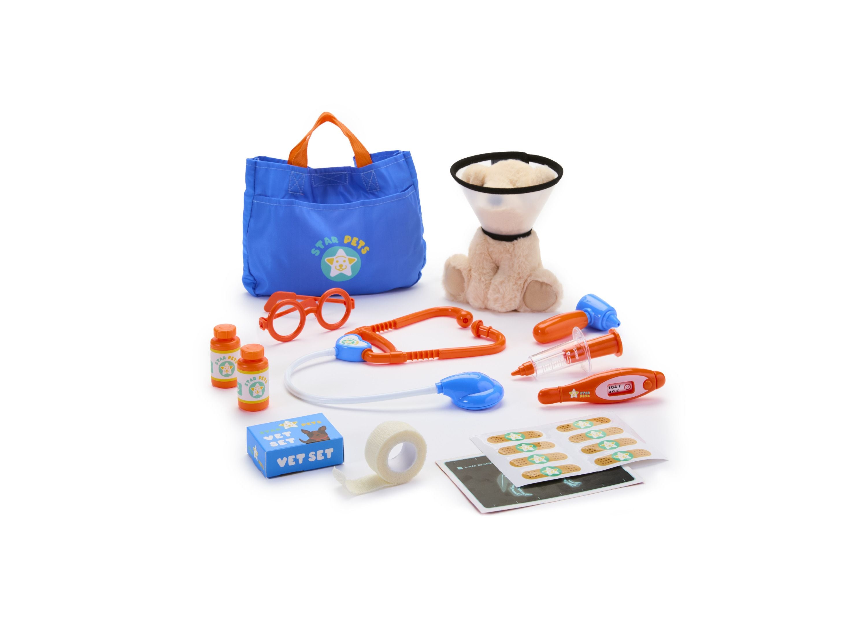 Geoffrey's Toy Box Star Pets Vet Care Playset with Plush Pet and Accessories