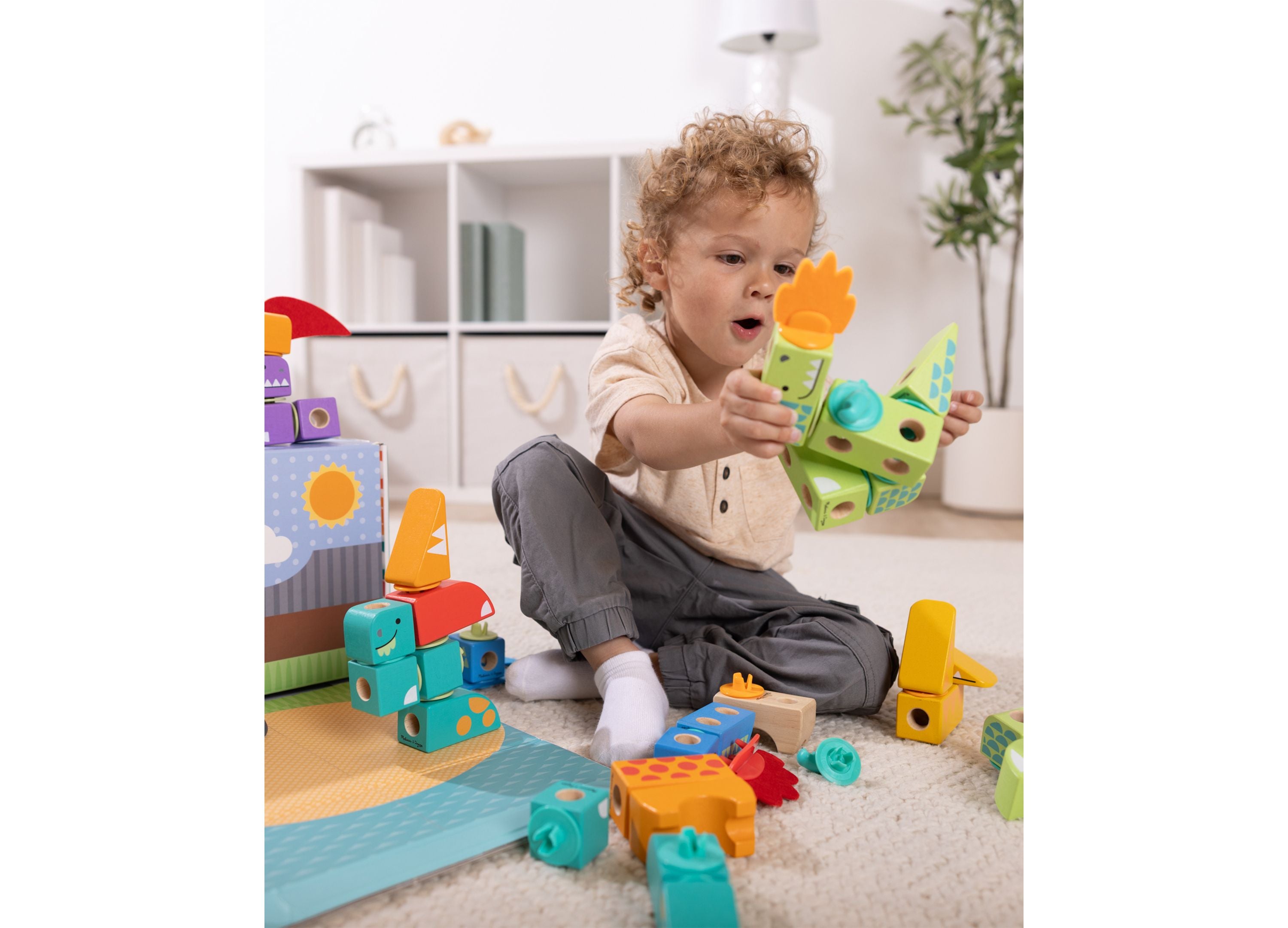 Melissa & Doug Dinosaur Blockables Play Set - 69 Pieces - Image 4