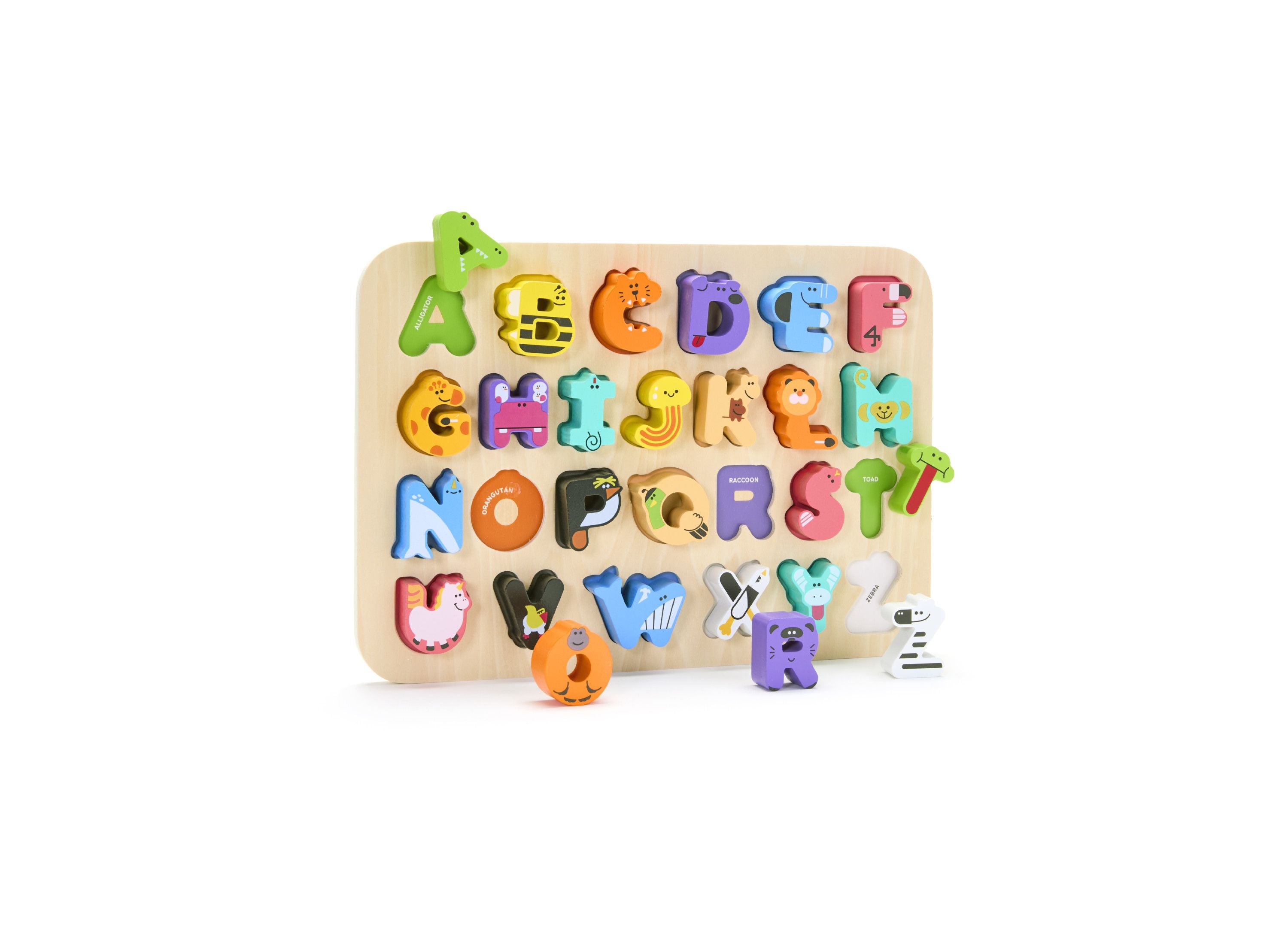 Geoffrey's Toy Box 26-Piece Wooden Alphabet Jungle Puzzle