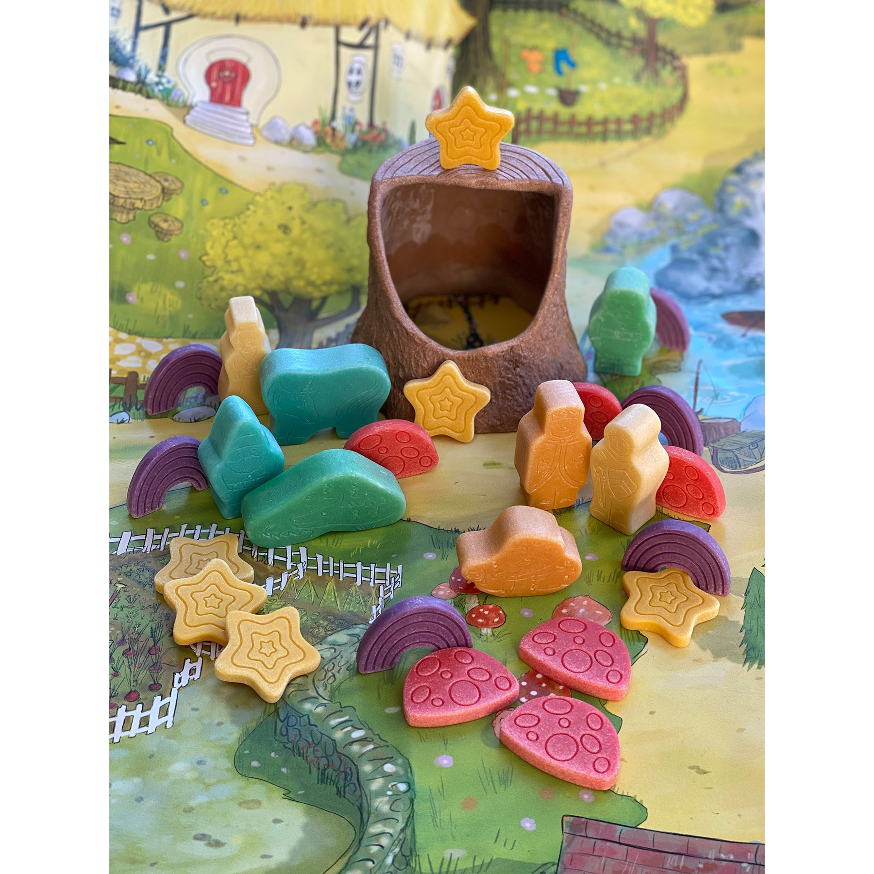 Yellow Door Fairy Tale Engraved Scenery Stones Play Set - 18 Pieces - Image 5