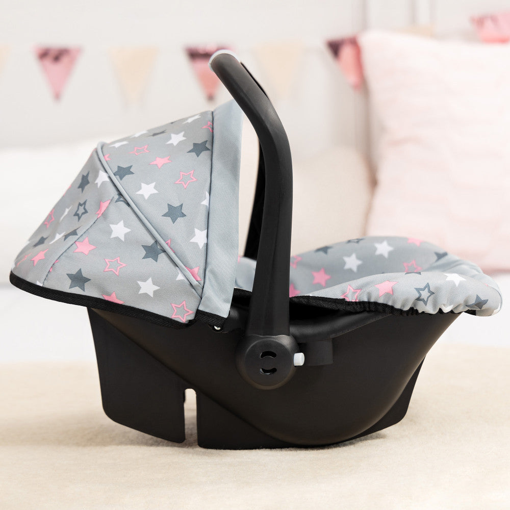 Alternative view of Bayer Design Deluxe Doll Car Seat, Grey with Pink Stars for 18" Dolls
