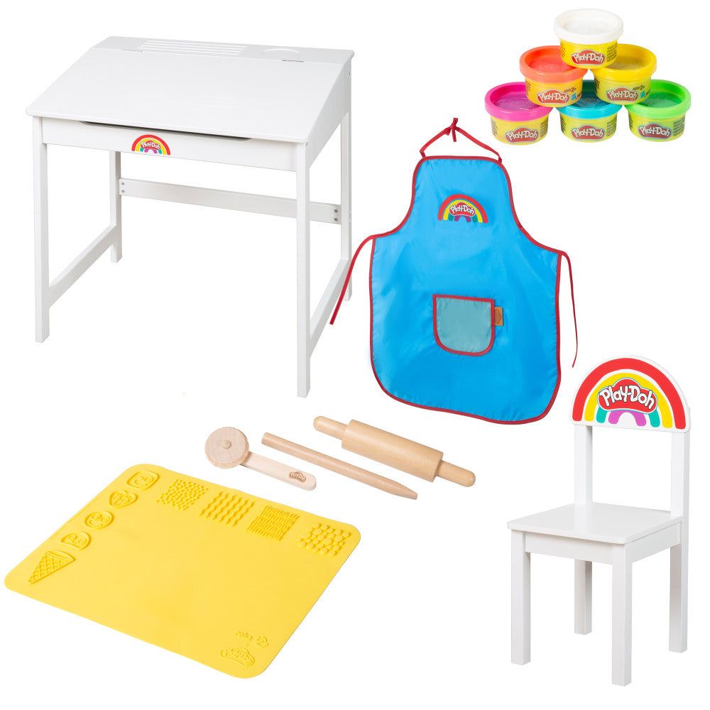 Play-Doh School Desk & Chair - Wooden Creative Station Playset