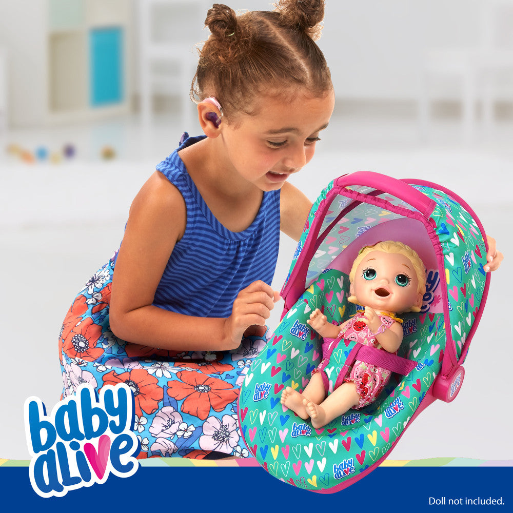 Alternative view of Baby Alive Deluxe Doll Car Seat - Multi-Function, Pink & Green Hearts