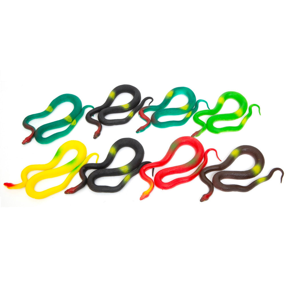 Boley Colorful 19-Inch Lifelike Rubber Snakes - 8 Pack