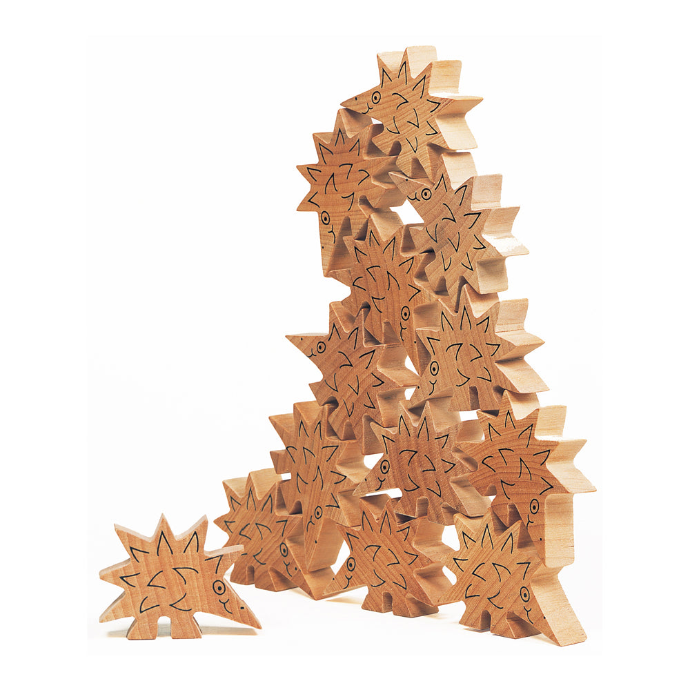 Alternative view of Prickly Pile-Up Wooden Porcupine Stacking Game