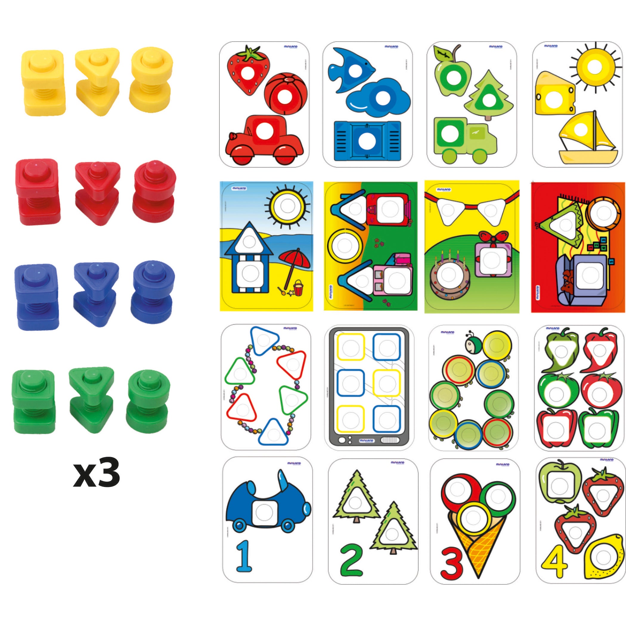 Miniland Educational Nuts & Bolts Activity Set - Colorful Learning Toy - 88 Pieces - Image 2