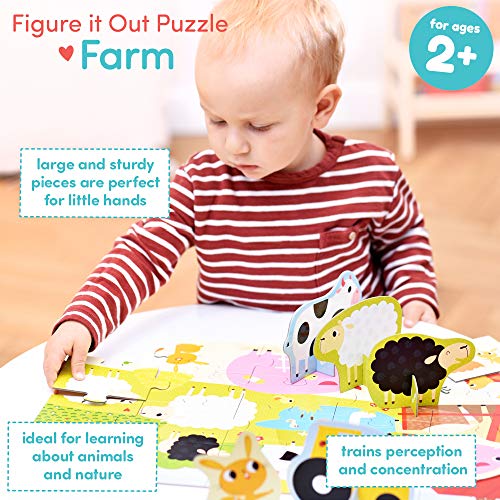 Alternative view of Banana Panda Figure It Out 20 pc Farm Puzzle with Stand-up Animal Figures
