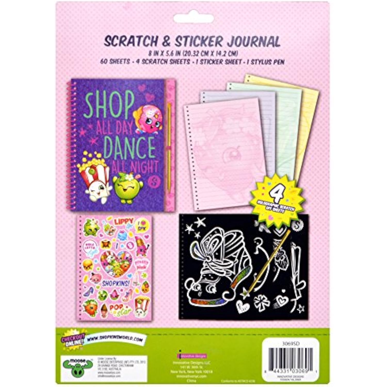 Alternative view of Shopkins Scratch and Sticker Creative Journal Kit