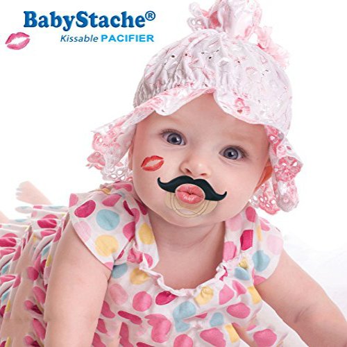 Alternative view of Babystache Kissable Mustache Pacifier - Brown
