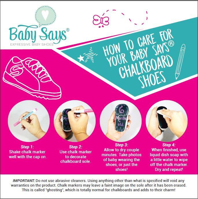 Alternative view of Baby Says Chalkboard Moccasins for Infants 3-6 Months