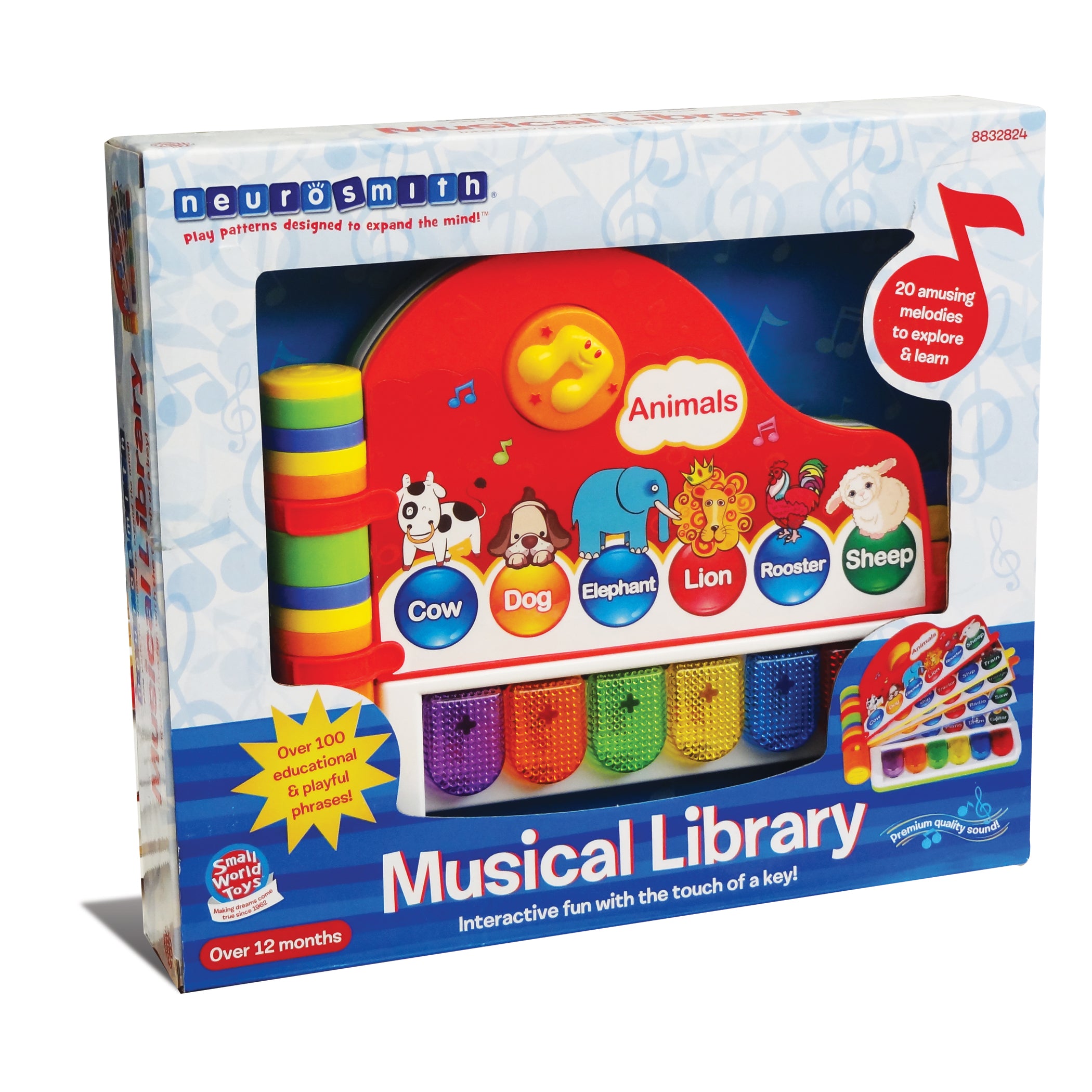 Alternative view of Small World Toys Musical Learning Library Piano-Shaped Book