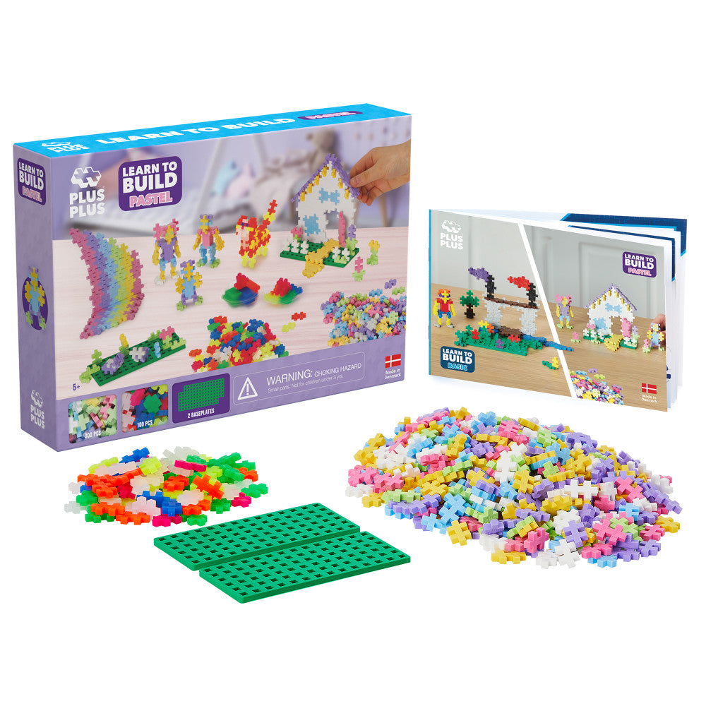 Alternative view of Plus-Plus Learn to Build Set - Pastel & Neon Mix, 400 Pieces - Ages 5+