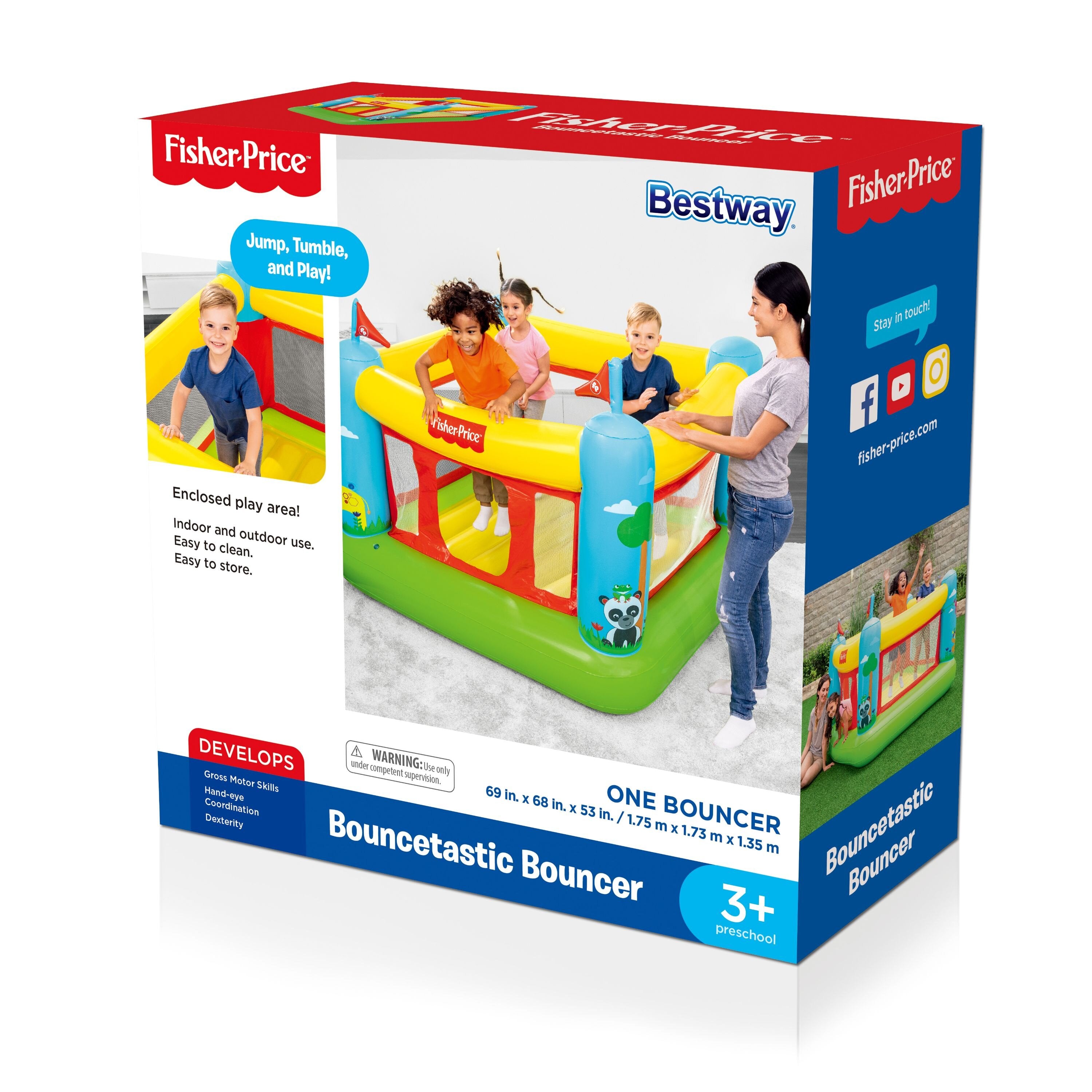 Alternative view of Bestway Fisher-Price Bouncetastic Multicolor Bounce House