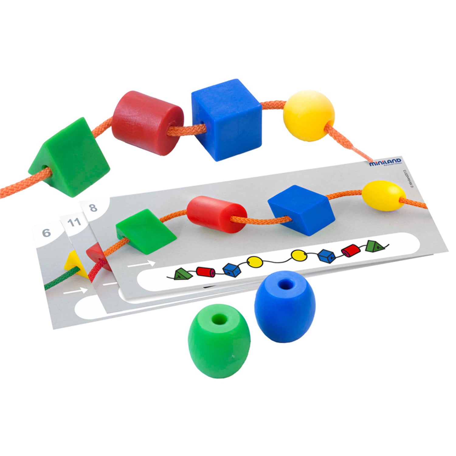 Alternative view of Miniland Educational Activity Shapes - Giant Beads and Laces Set - Learning Toy