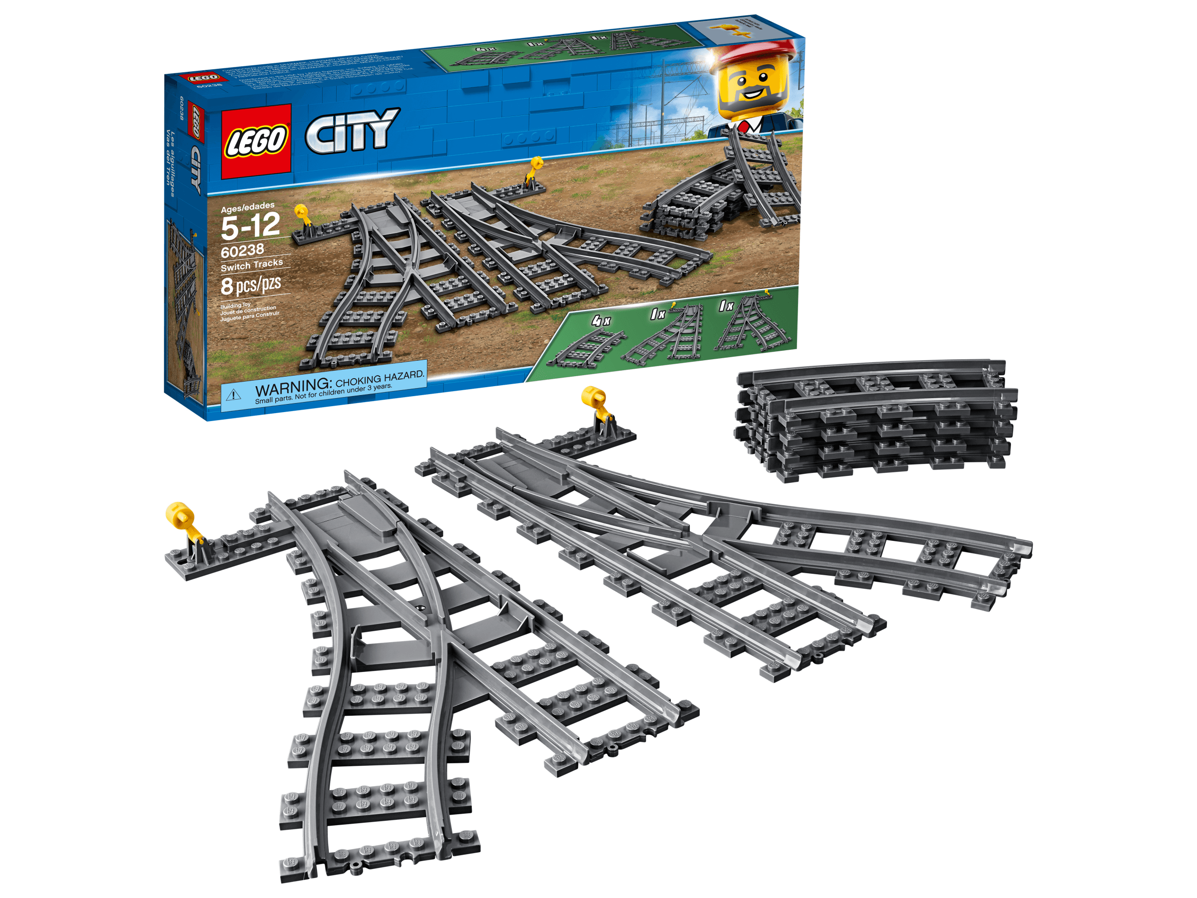 LEGO City Switch Tracks 60238 Expansion Building Kit - 6 Pieces