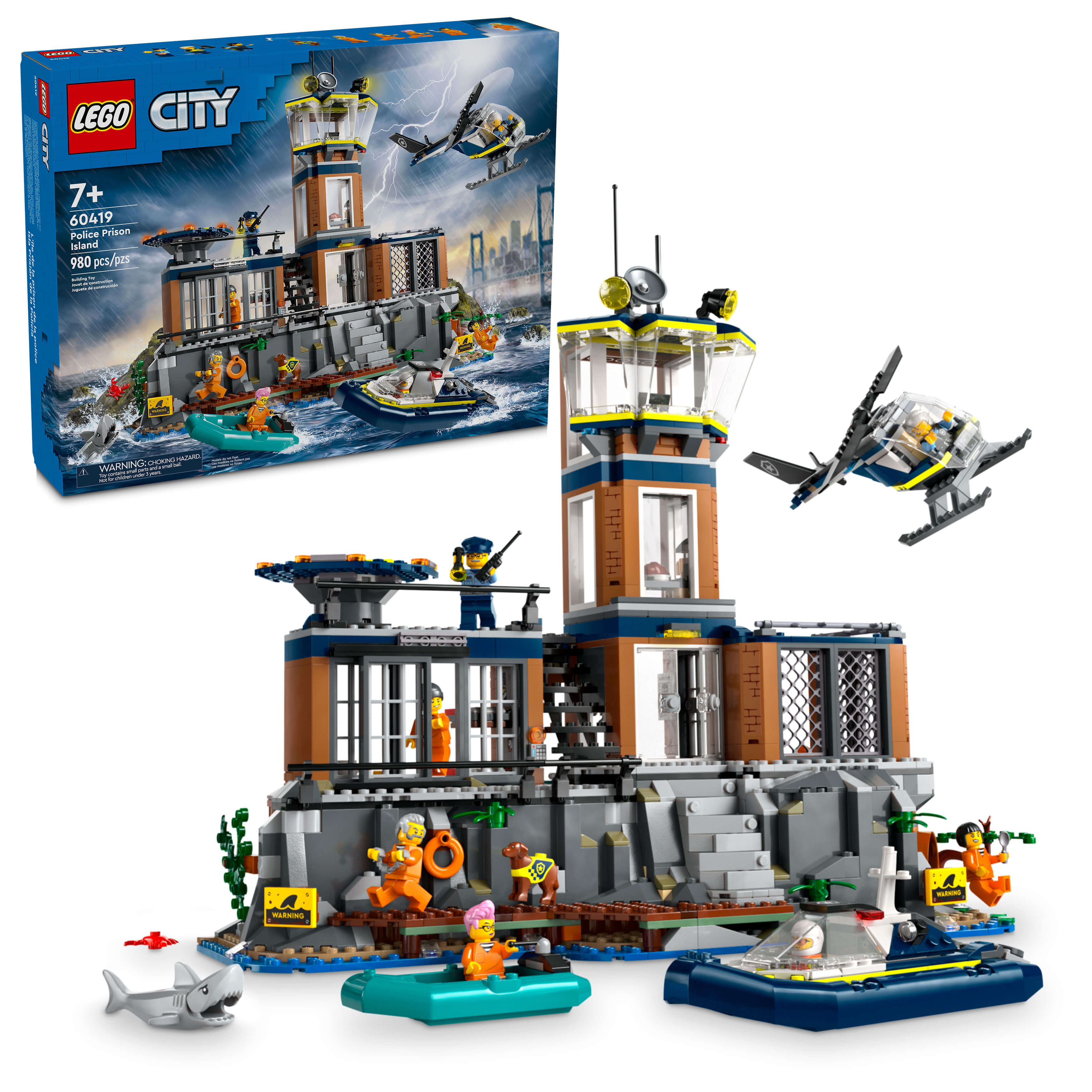LEGO City Police Prison Island 980-Piece Building Toy Set 60419