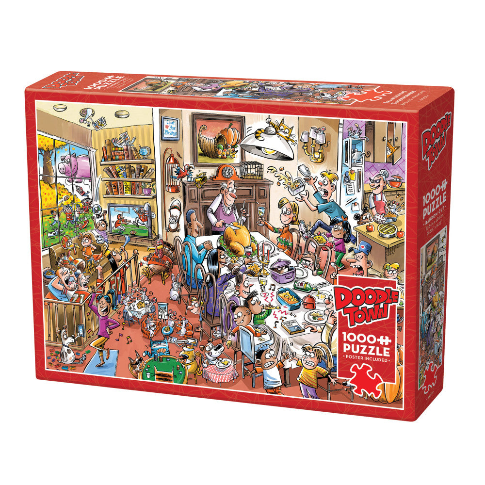 Cobble Hill DoodleTown: Thanksgiving Togetherness 1000 pc Puzzle