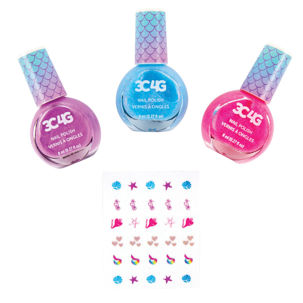 Alternative view of 3C4G Make It Real Mermaid Shimmer Trio Nail Polish Set - Bright Pink, Purple