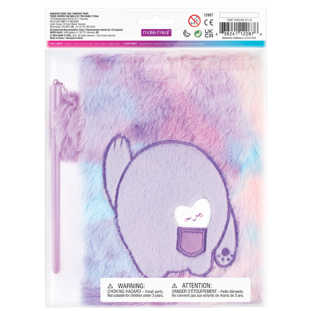 Alternative view of 3C4G Imagination Land Wild Style Plush Journal & Pen - Fuzzy Friend - 192 Pages
