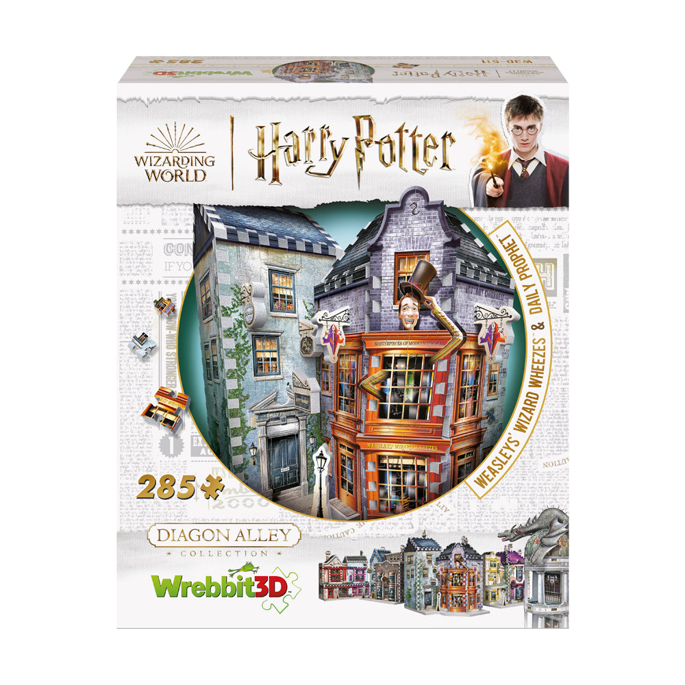 Alternative view of Wrebbit Harry Potter Diagon Alley Collection - Weasleys' Wizard Wheezes & Daily Prophet 3D Puzzle, 285 Pieces