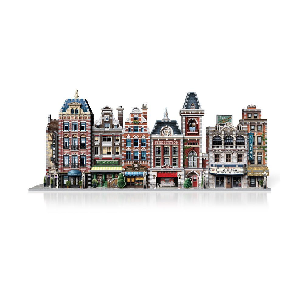 Alternative view of Wrebbit Urbania Collection - 1165 Piece 3D Puzzle Set: Hotel, Cinema, Cafe, Fire Station