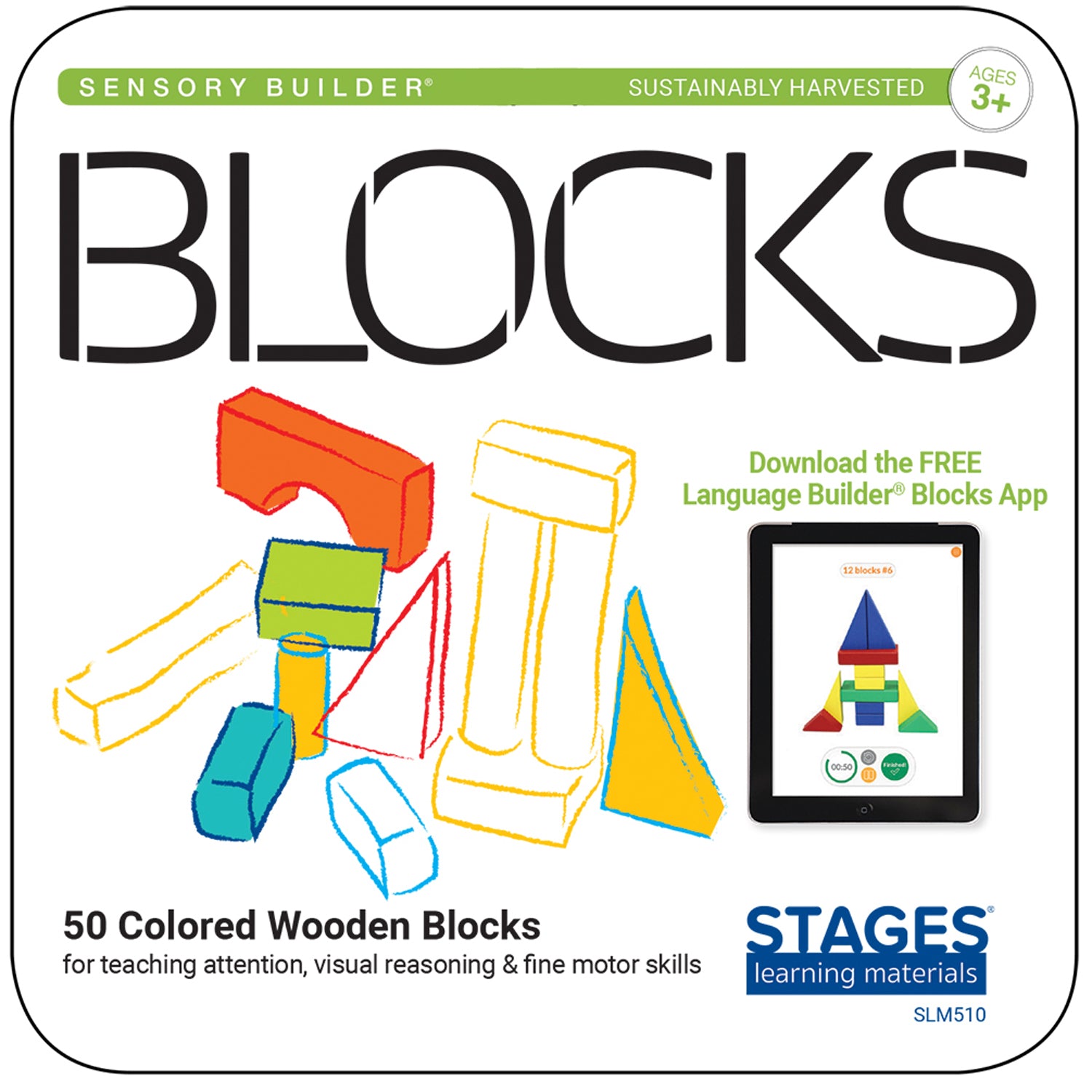 Alternative view of Stages Learning Materials Sensory Builder Blocks - 50 Piece Set