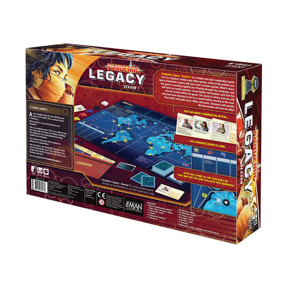 Alternative view of Z-Man Games Pandemic: Legacy Season 1 - Red Edition Cooperative Board Game
