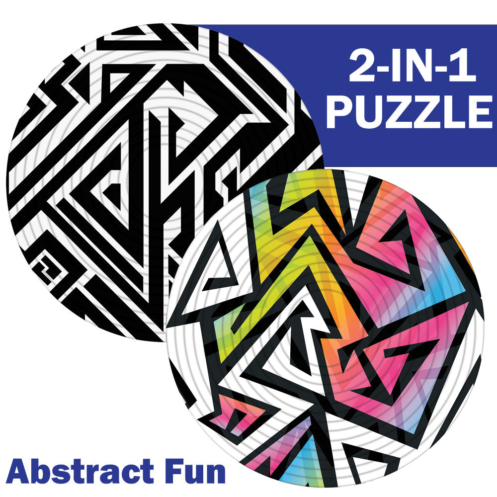 Alternative view of Spin Flip 14-Ring Abstract Art Double-Sided Puzzle - Colorful Brain Teaser