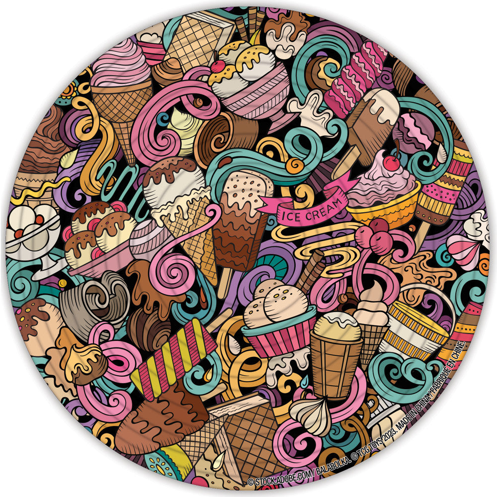 Alternative view of Spin Flip Dual-Themed Concentric Puzzle - Ice Cream & Pizza - 14 Rings