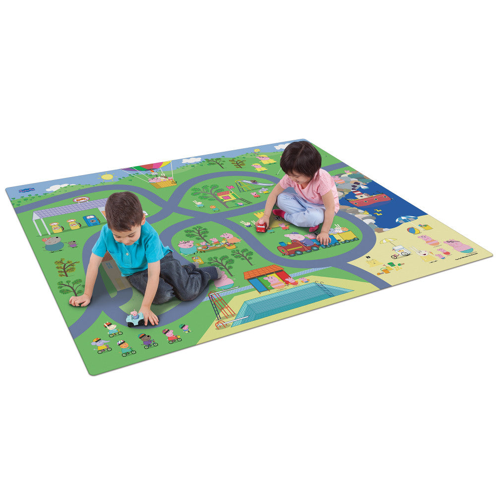 Imaginmat Peppa Pig Jumbo Floor Playmat with Toy Cars, 47 x 61 Inch