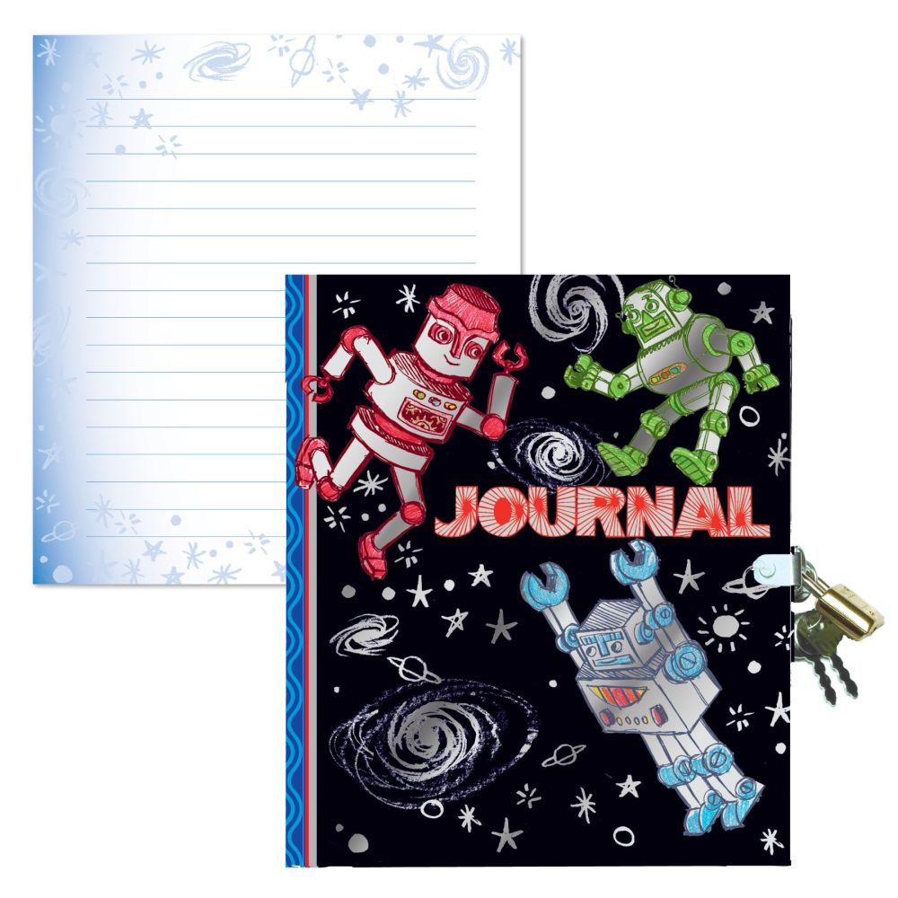 Alternative view of eeBoo Silver Robots Collection Sketchbook for Kids - 60 Pages