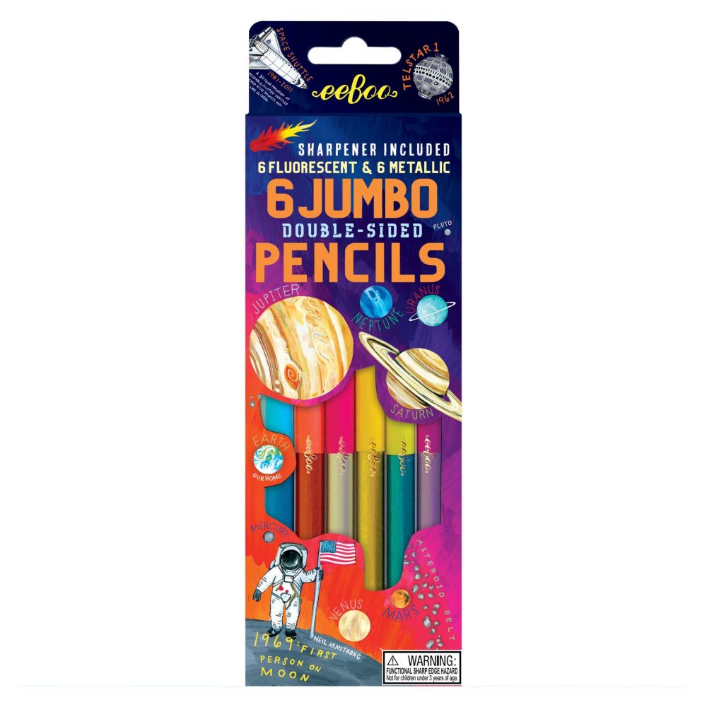 Alternative view of eeBoo Solar System Fluorescent Double-Sided Color Pencils Set