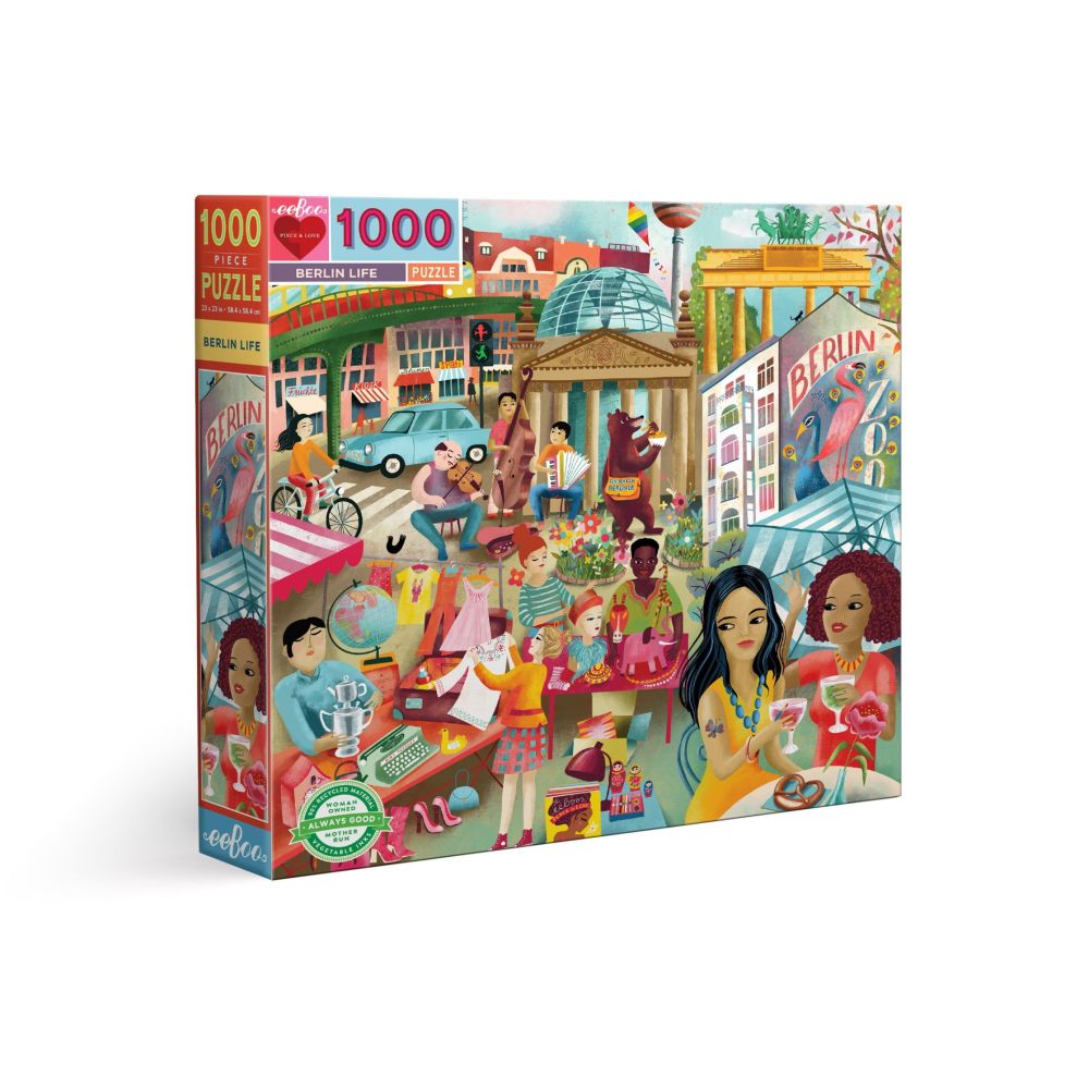 eeBoo Piece and Love Berlin Life 1000 Piece Square Jigsaw Puzzle