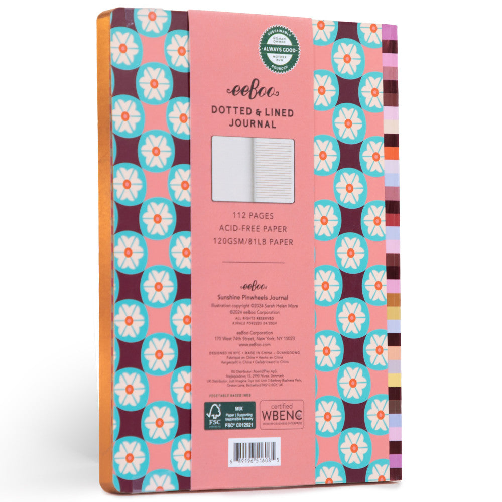 Alternative view of eeBoo Piece & Love Sunshine Pinwheels Gilded Journal - Vibrant Art Hardcover Diary