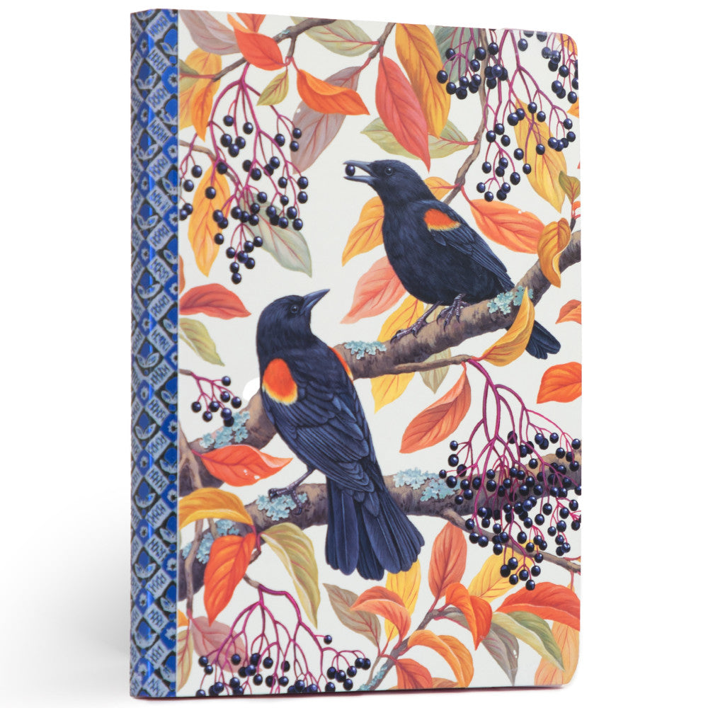 eeBoo Piece & Love Autumn Blackbirds Gilded Journal - Hardcover Diary