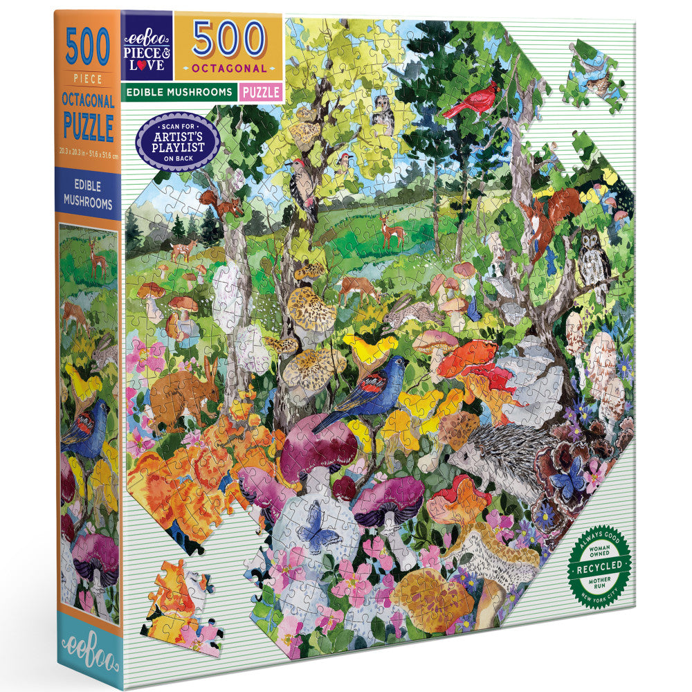 eeBoo Piece & Love Edible Mushrooms 500-Piece Puzzle